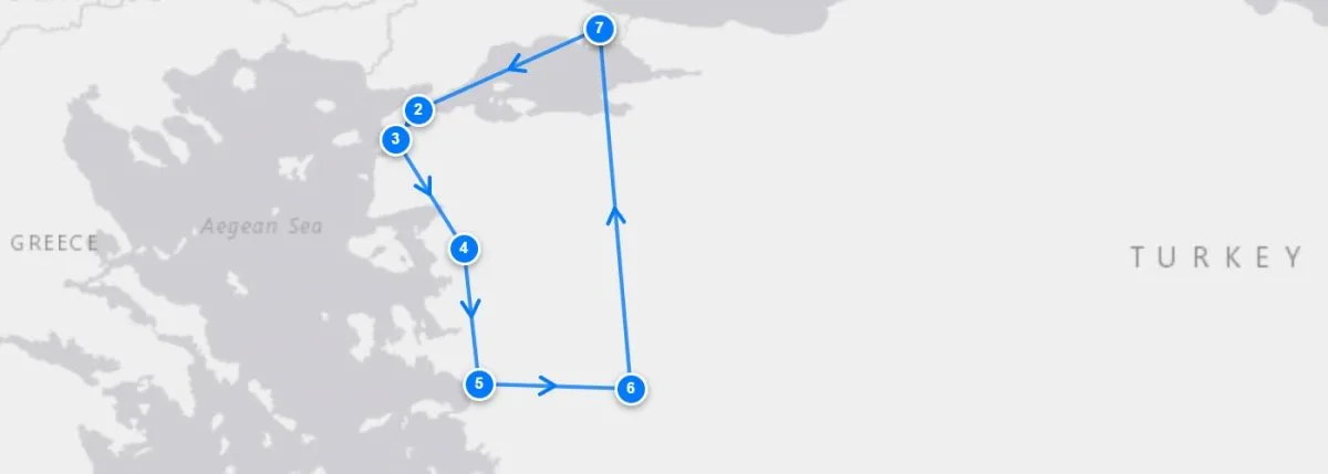 Anzac & Western Highlights route map